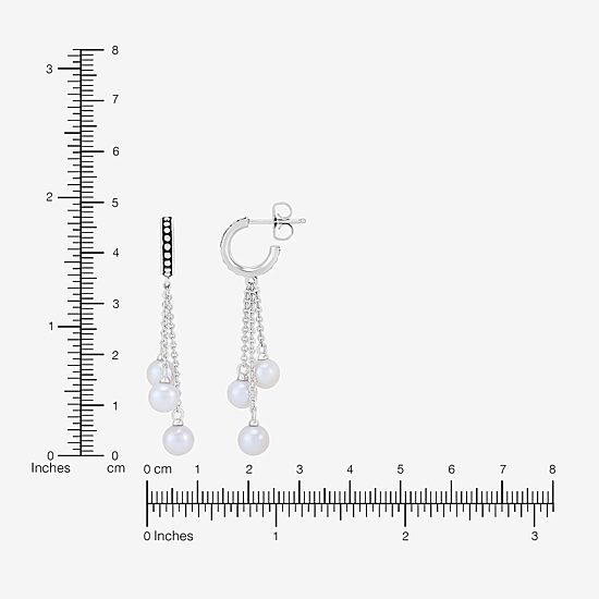 Limited Quantities! Womens Dyed White Cultured Freshwater Pearl Sterling Silver Drop Earrings