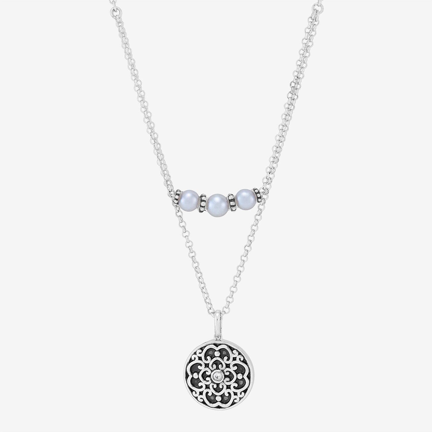 Limited Quantities! Womens Dyed White Cultured Freshwater Pearl Sterling Silver 18 1/2 Inch Pendant Necklace