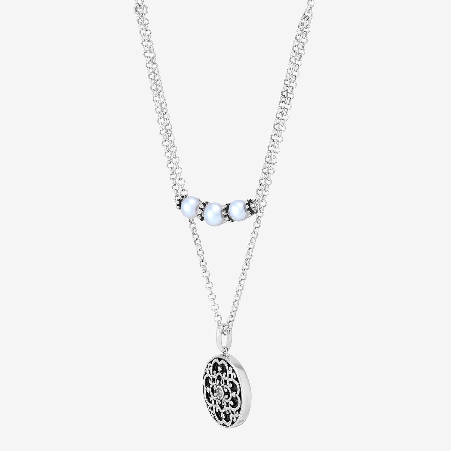 Limited Quantities! Womens Dyed Cultured Freshwater Pearl Sterling Silver 18 / Inch Pendant Necklace