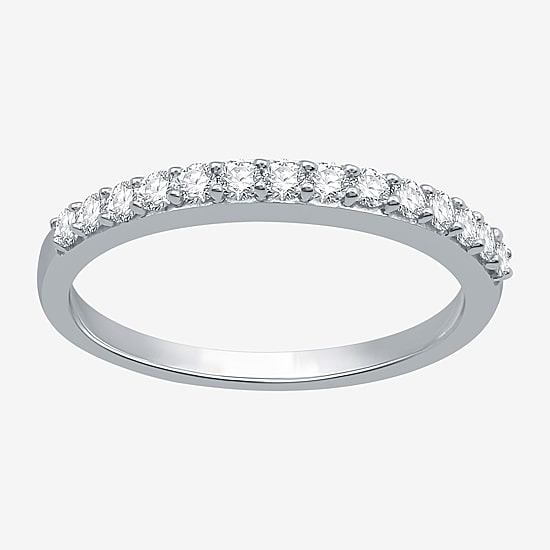 I Said Yes (H-I / I1) 1/4 CT. T.W. Lab Grown White Diamond Sterling Silver or 14K Gold Over Silver Wedding Band