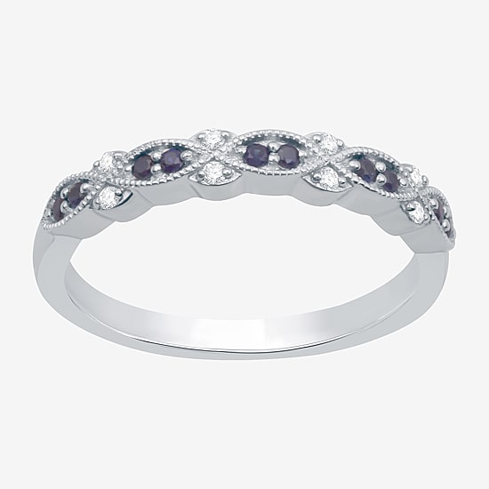 I Said Yes 1/2 CT. T.W. Lab Created Blue Sapphire Sterling Silver or 14K Gold Over Silver Wedding Band