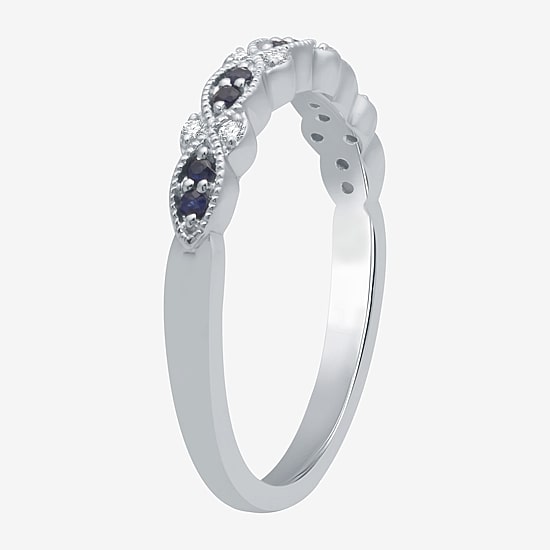 I Said Yes 1/2 CT. T.W. Lab Created Blue Sapphire Sterling Silver or 14K Gold Over Silver Wedding Band