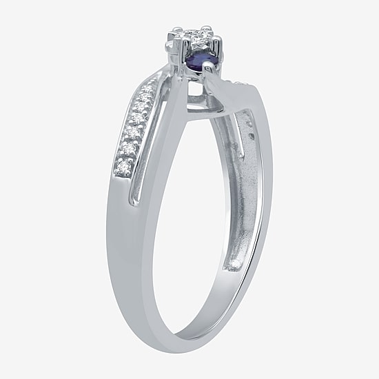 I Said Yes (H-I / I1) Womens 1/8 CT. T.W. Lab Grown White Diamond Sterling Silver or 14K Gold Over Silver Side Stone 3-Stone Engagement Ring