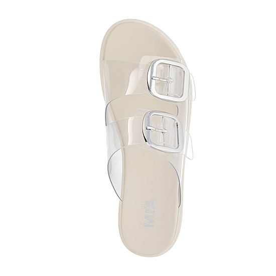 MIA girl Womens Natesi Adjustable Strap Jelly Flat Sandals