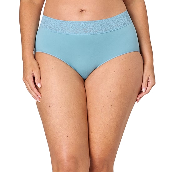 Bali Comfort Revloution Modern Seamless Lace Trim Brief Panty Dfmlbf