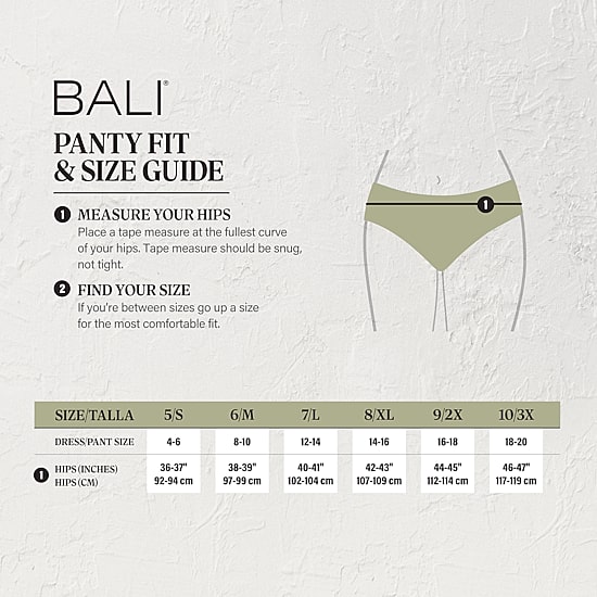 Bali® Cotton Light Tummy Support Moisture Wicking Brief Panties Underwear DFLEBF