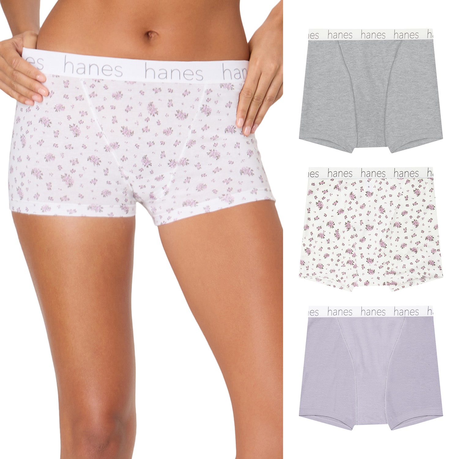 Hanes Womens Multi-Pack Boyshort Panty 45uobb