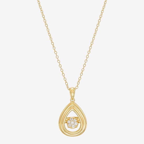Limited Quantities! Womens 1/10 CT. T.W. Lab Grown White Diamond 14K Gold Over Silver 18 Inch Pendant Necklace