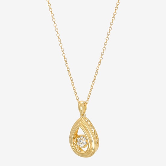 Limited Quantities! Womens 1/10 CT. T.W. Lab Grown White Diamond 14K Gold Over Silver 18 Inch Pendant Necklace