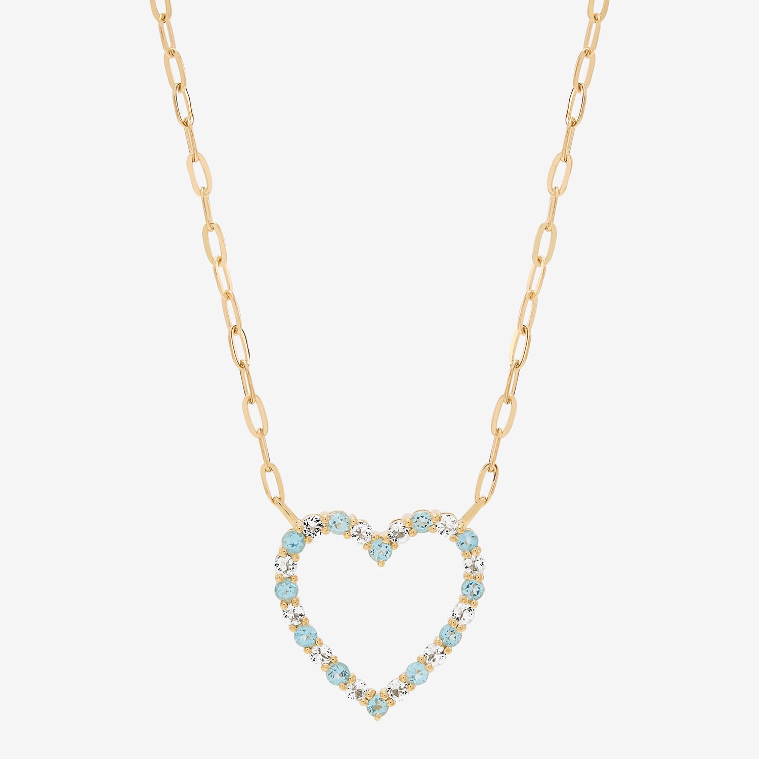 Limited Quantities! Womens Genuine Blue Topaz 10K Gold Heart 19 Inch Pendant Necklace