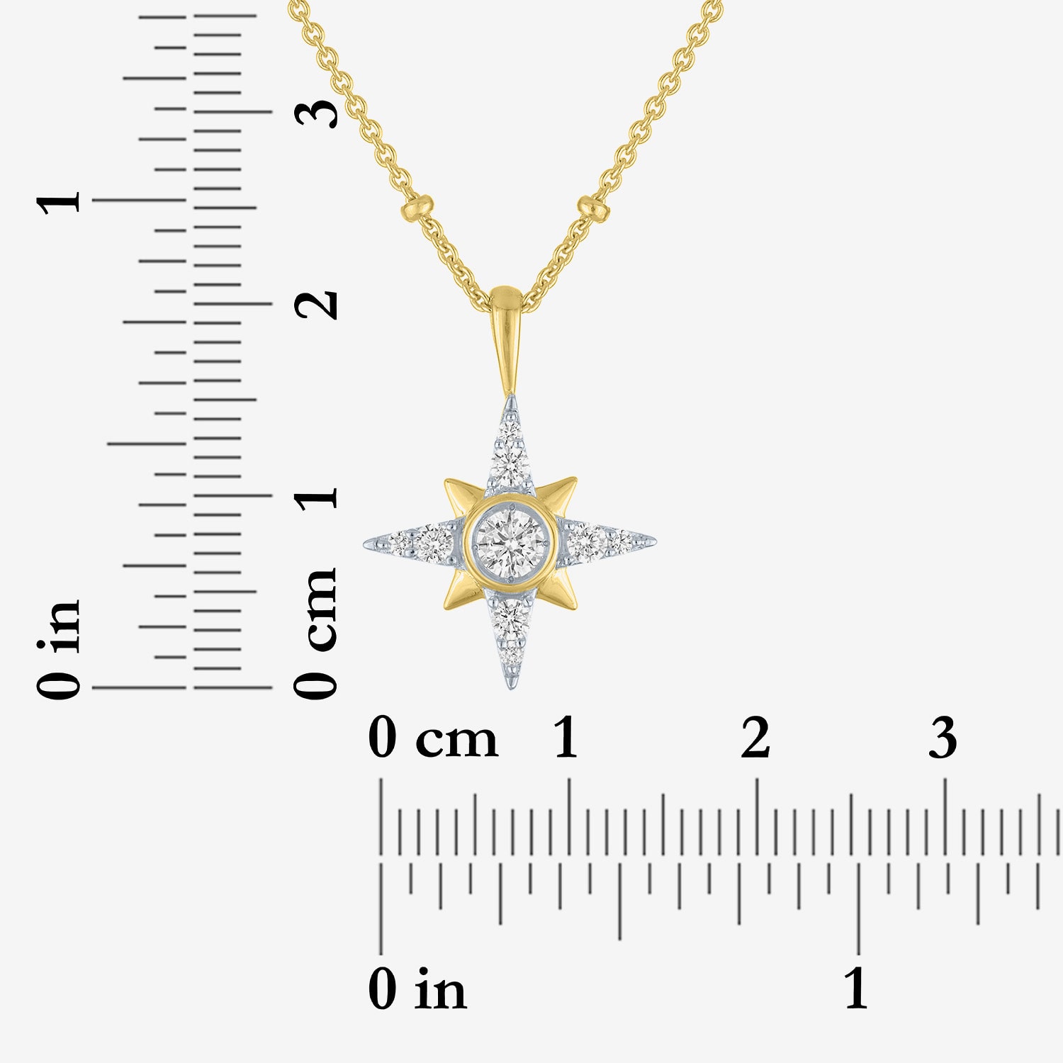 Diamond Addiction North Star (G-H / Si2-I1) Womens 1/3 CT. T.W. Lab Grown White Diamond 10K Gold Star 16 Inch Pendant Necklace