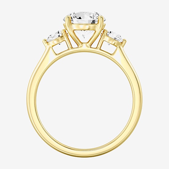 Love Lives Forever (F / Si1-Si2) Womens 2 CT. T.W. Lab Grown White Diamond 10K Gold Round 3-Stone Engagement Ring