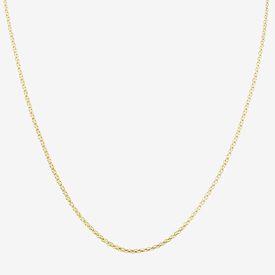 Womens 10K Gold 20 Inch Link Chain Necklace