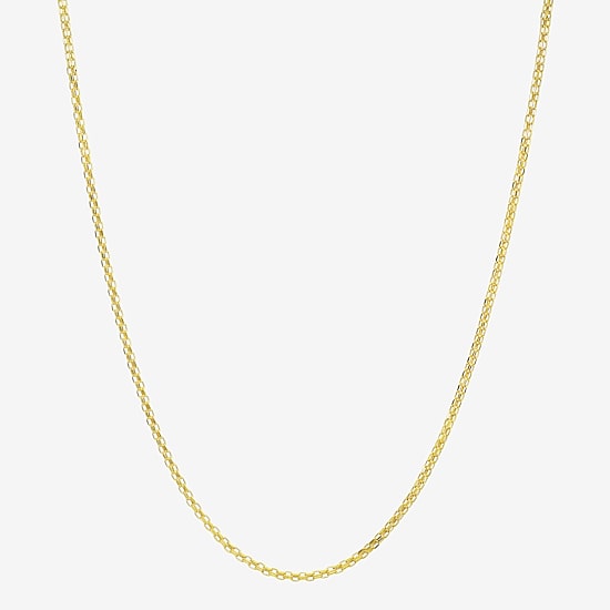 Womens 10K Gold 18 Inch Link Chain Necklace