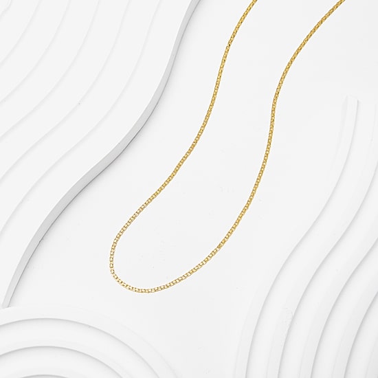 Womens 10K Gold 16 Inch Link Chain Necklace