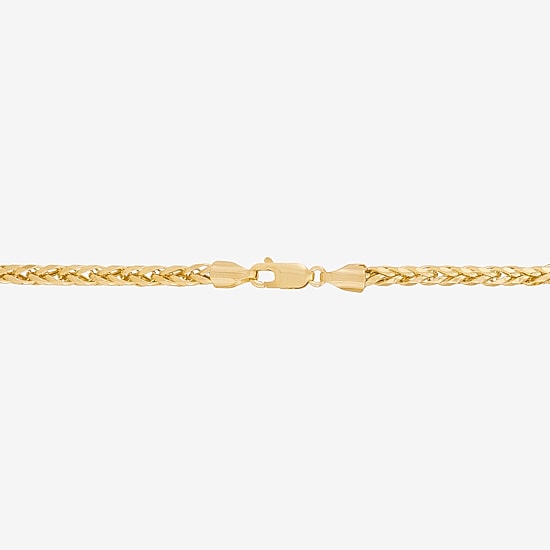Made in Italy Womens 10K Gold 22 Inch Wheat Chain Necklace