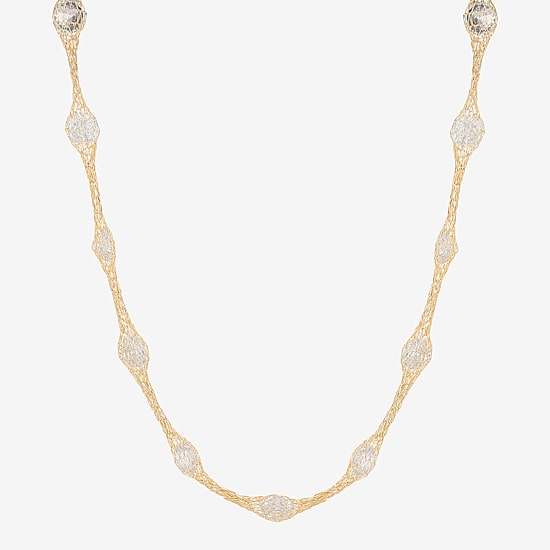 Made in Italy Womens 10K Gold 18 Inch Link Chain Necklace