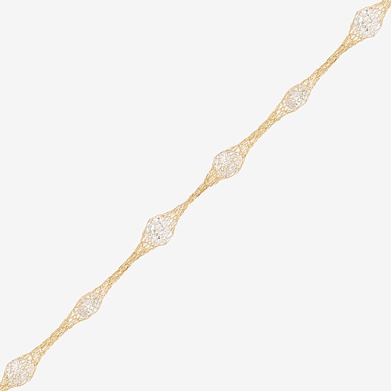 Made in Italy Womens 10K Gold 18 Inch Link Chain Necklace