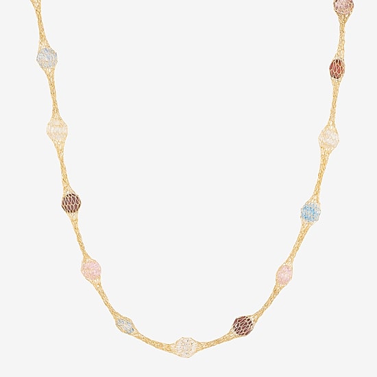 Made in Italy Womens 10K Gold 18 Inch Link Chain Necklace