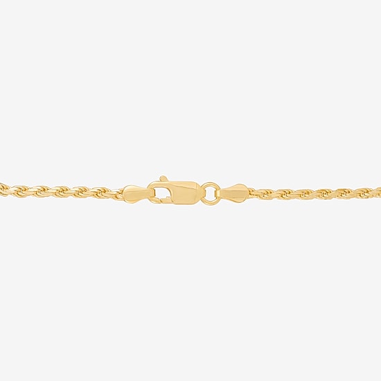 Made in Italy Womens 24K Gold Over Silver 7.5 Inch Solid Rope Chain Bracelet