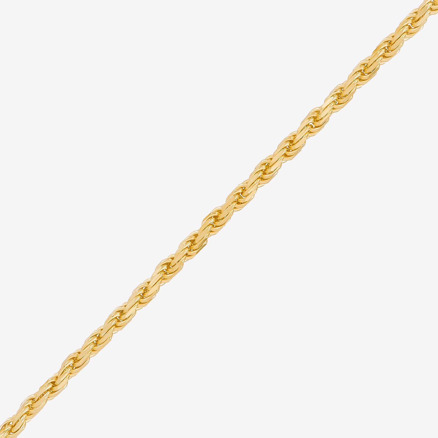 Made in Italy Womens 24K Gold Over Silver 7.5 Inch Solid Rope Chain Bracelet