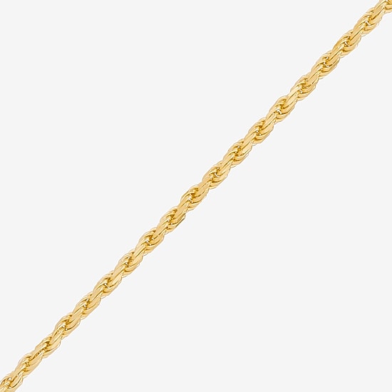 Made in Italy Womens 24K Gold Over Silver 7.5 Inch Solid Rope Chain Bracelet