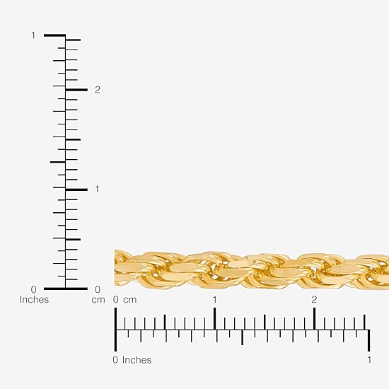 Made in Italy Womens 24K Gold Over Silver 8 1/2 Inch Solid Rope Chain Bracelet