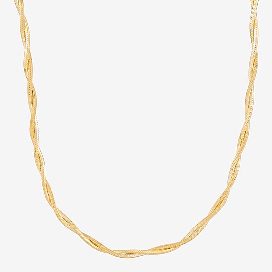 Made in Italy Womens 24K Gold Over Silver 20 Inch Link Chain Necklace