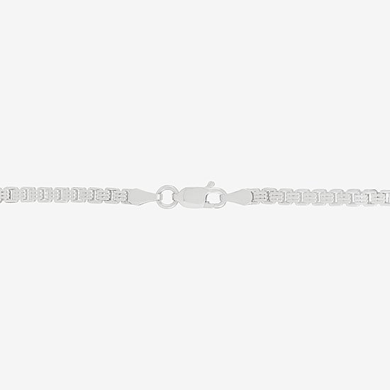 Mens Sterling Silver 8 1/2 Inch Solid Box Chain Bracelet