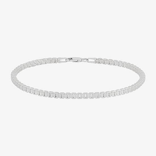 Mens Sterling Silver 8 1/2 Inch Solid Box Chain Bracelet