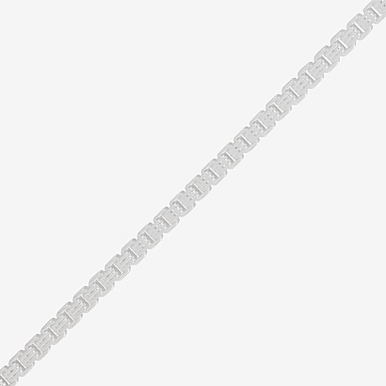 Mens Sterling Silver 8 1/2 Inch Solid Box Chain Bracelet