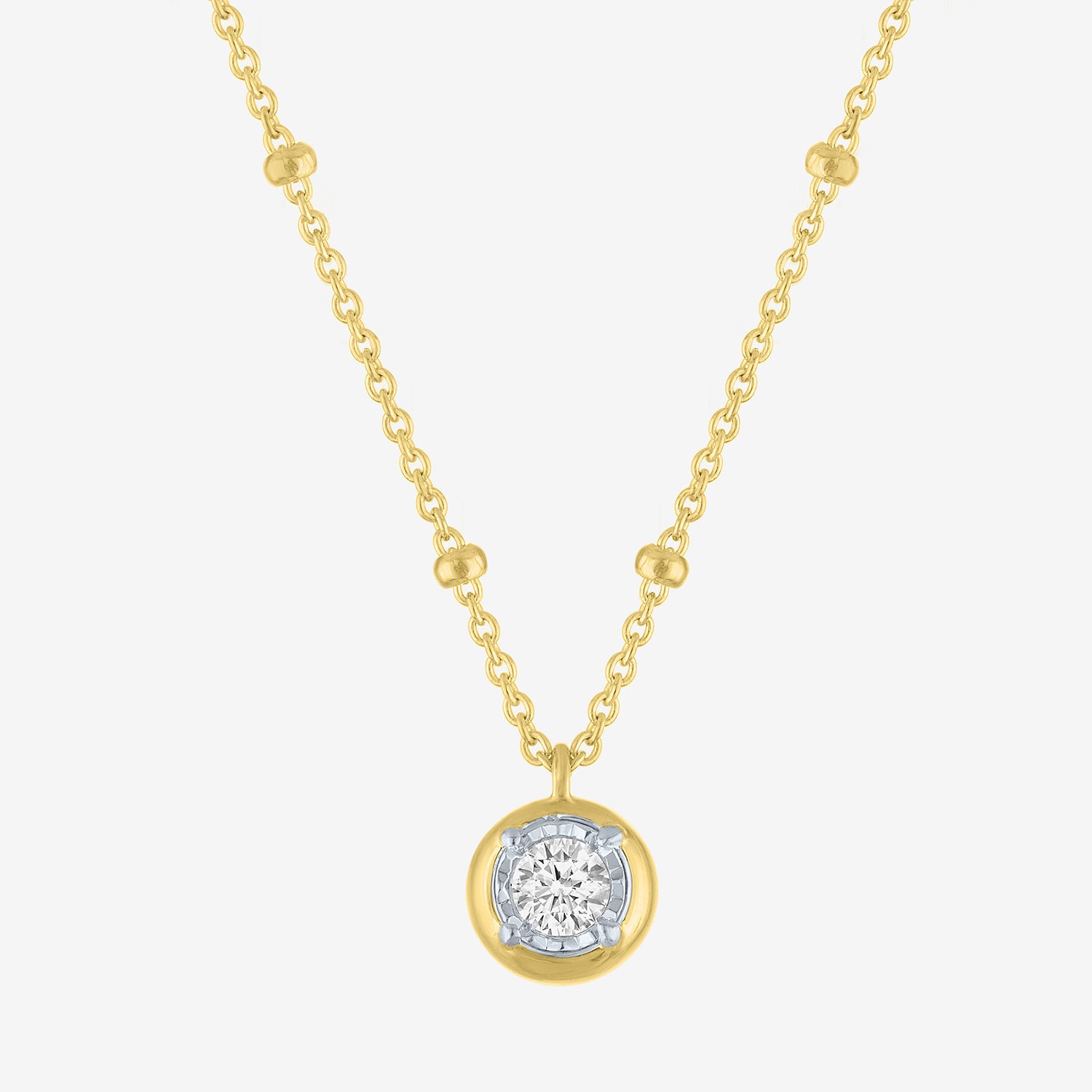 Diamond Addiction (G-H / Si2-I1) Womens 1/10 CT. T.W. Lab Grown White Diamond 14K Gold Over Silver Round 18 Inch Pendant Necklace