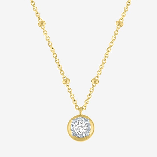 Diamond Addiction (G-H / Si2-I1) Womens 1/10 CT. T.W. Lab Grown White Diamond 14K Gold Over Silver Round 18 Inch Pendant Necklace