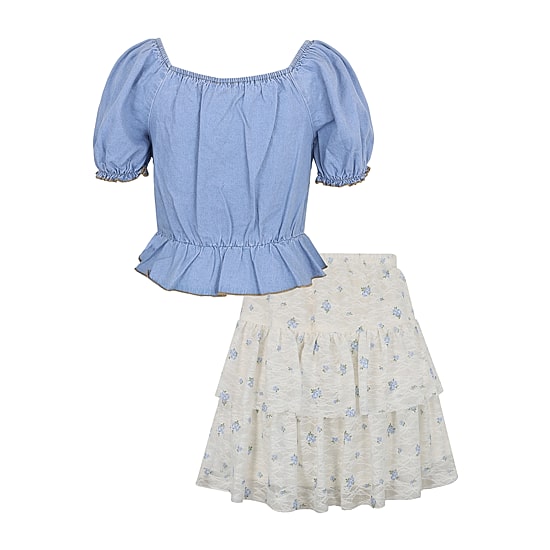 Lilt Big Kid Girls Woven 2-pc. Skirt Set