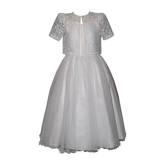 Bonnie Jean Little & Big Kid Girls Lace Short Sleeve Satin Fit + Flare Dress