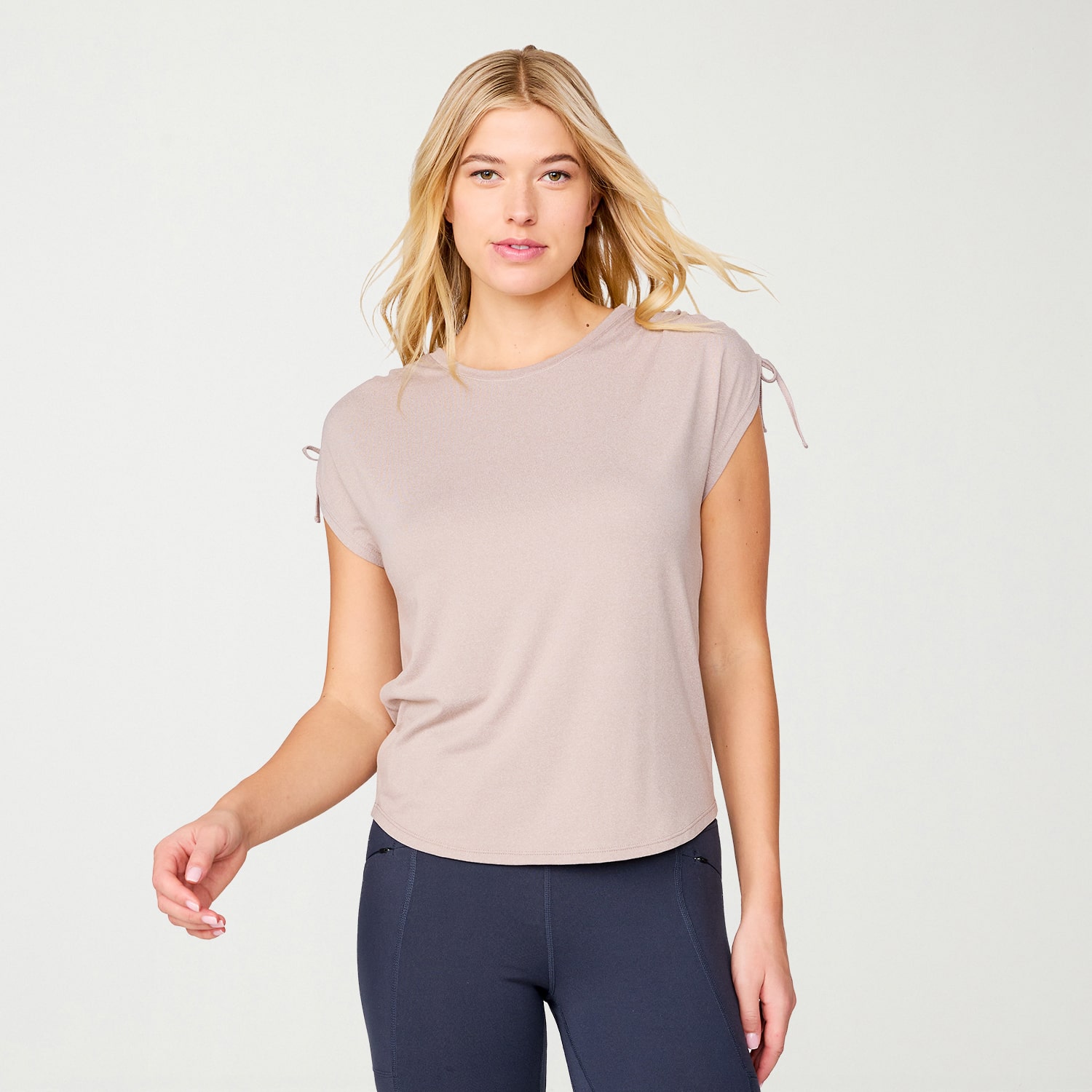 Free Country Womens Crew Neck Short Sleeve STRETCH FABRIC Active T-Shirt