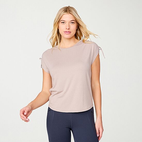 Free Country Womens Crew Neck Short Sleeve Stretch Fabric Active T-Shirt