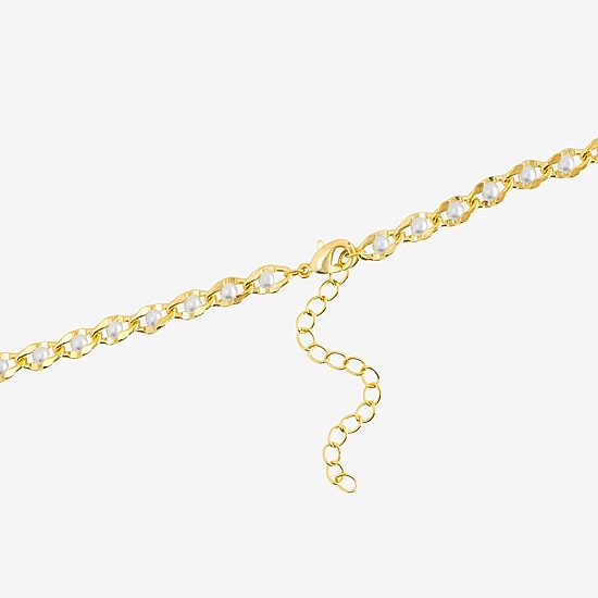 Silver Reflections Womens 14K Gold Over Brass 18 Inch Link Chain Necklace