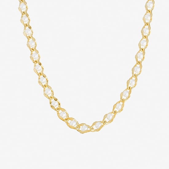 Silver Reflections Womens 14K Gold Over Brass 18 Inch Link Chain Necklace