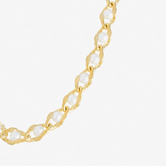 Silver Reflections Womens 14K Gold Over Brass 18 Inch Link Chain Necklace