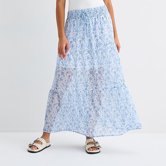 by&by Womens Juniors Maxi Skirt