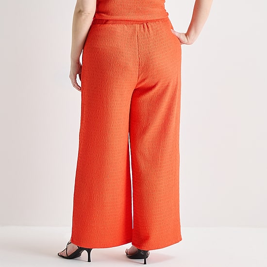 Bold Elements Womens Plus Wide Leg Mid Rise Pull-On Pant