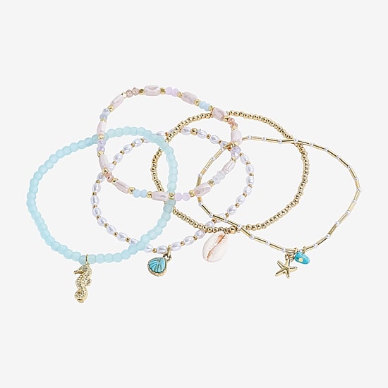 Bijoux Bar Delicates Womens 5-pc. Beaded Bracelet Set