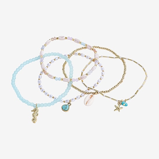 Bijoux Bar Delicates Womens 5-pc. Beaded Bracelet Set