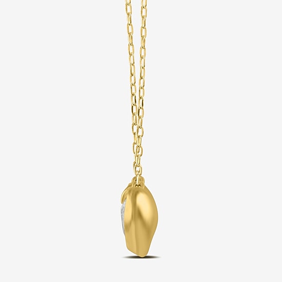 ( I/I2 ) 1/2 CT. T.W. Lab-Grown Diamond 14K Gold Over Silver Heart 18 Inch Pendant Necklace