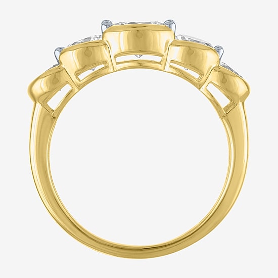 G-H / Si2-I1 Womens 7.5MM 2 CT. T.W. Lab Grown White Diamond 10K Gold 5-Stone Anniversary Band
