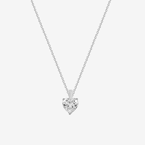 Diamonart Womens Cubic Zirconia Sterling Silver Heart 2-pc. Jewelry Set