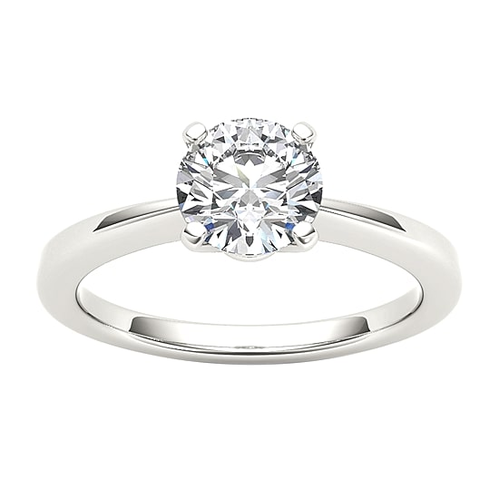 Womens 1 CT. Natural White Diamond 14K Gold Round Solitaire Engagement Ring