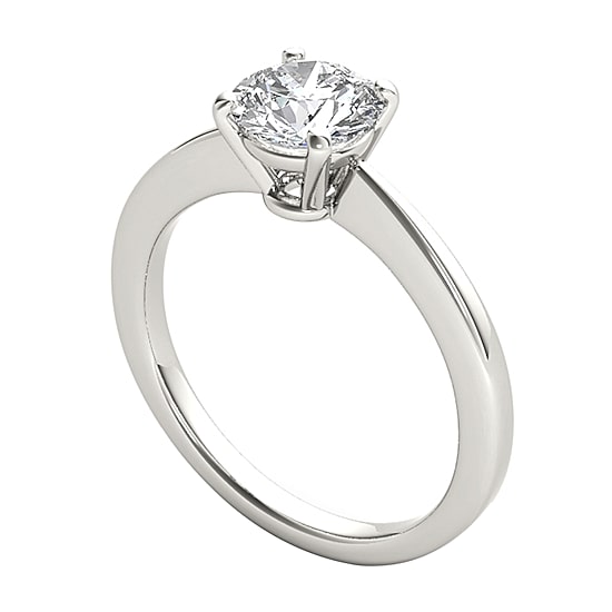 Womens 1 CT. Natural White Diamond 14K Gold Round Solitaire Engagement Ring