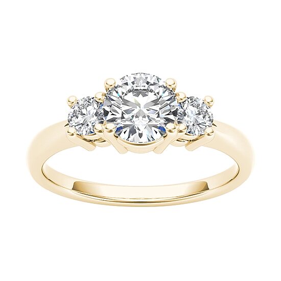 1 1/2 CT.T.W. Natural Round Diamond 14K Gold 3-Stone Ring